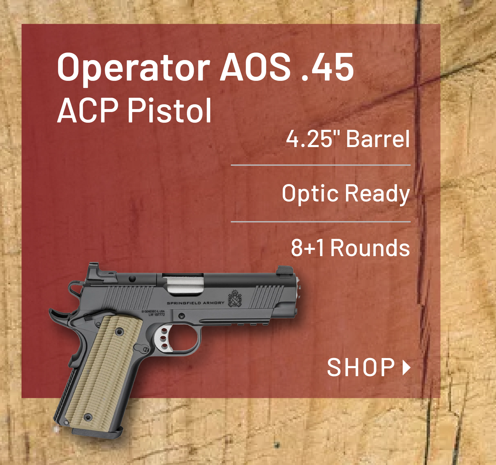 Springfield Armory Operator AOS .45 ACP Pistol Optic Ready